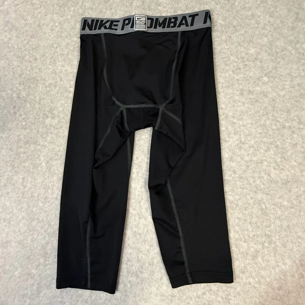 Nike Pro Combat Dri-FIT Mens Black Compression Tights 3/4 Leggings Large